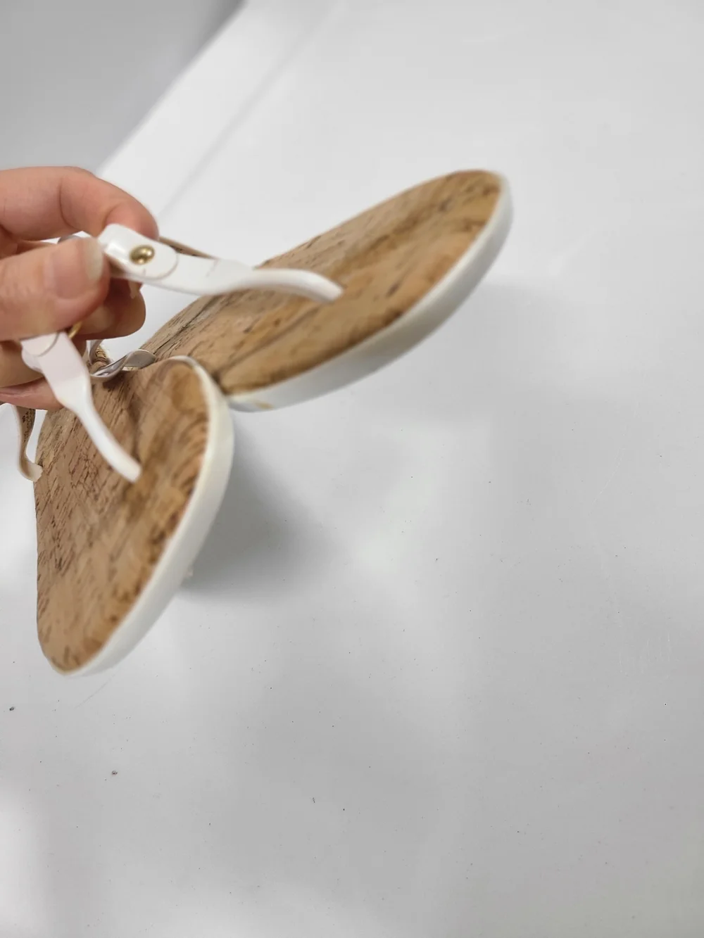 Michael Kors MK Charm Jelly  White Jet Set Cork Thong Sandals Flip Flop 6